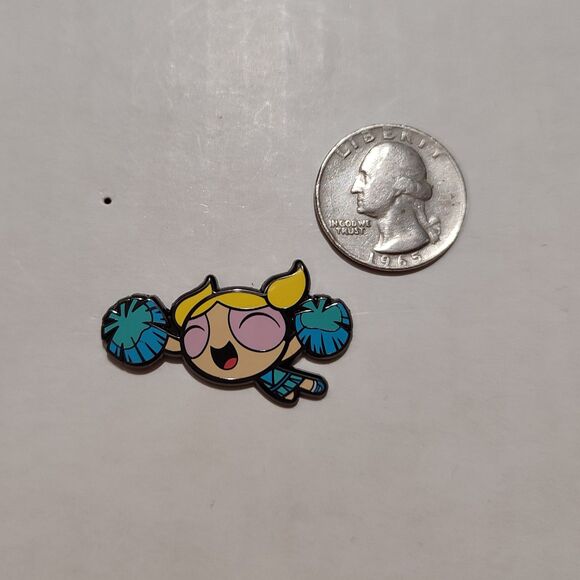 The Powerpuff Girls Cheerleader Bubbles Enamel Pin Official Cartoon Badge - Picture 2 of 4
